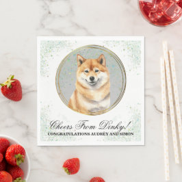 Shiba inu Bröllop Servetter Med Hund Foto