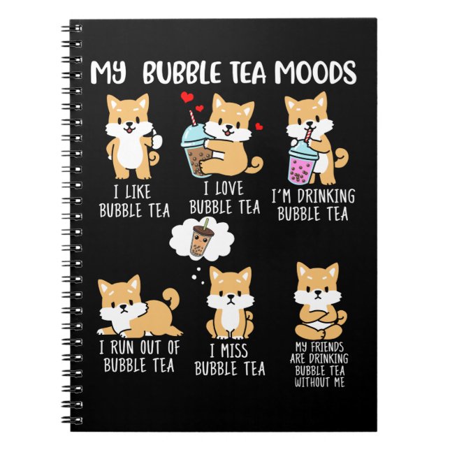 Shiba Inu Bubble Tea Women Boba Tea Hund Bubble Te Anteckningsbok (Framsidan)