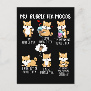 Shiba Inu Bubble Tea Women Boba Tea Hund Bubble Te Vykort