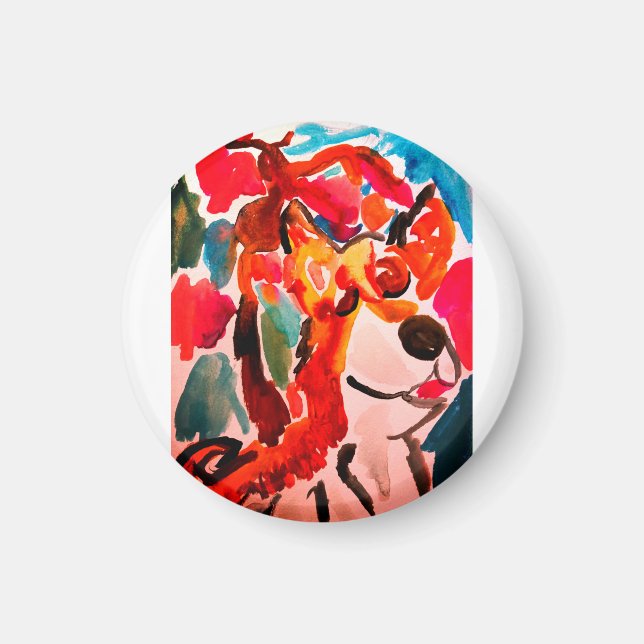 Shiba Inu cherry Japen blossom  Magnet (Framsidan)