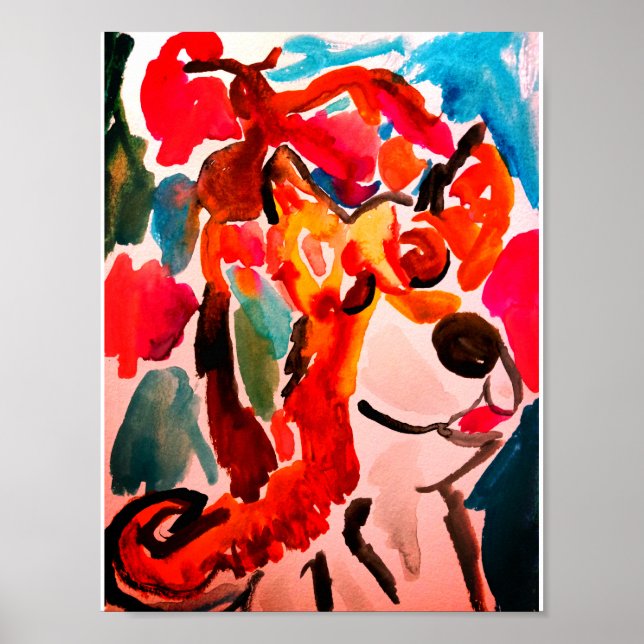 Shiba Inu cherry Japen blossom  Poster (Framsidan)