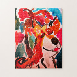 Shiba Inu cherry Japen blossom  Pussel