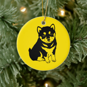 Shiba Inu China Hund Year 2018 Text back Ornament