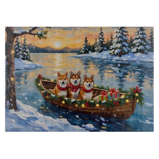 Shiba Inu Christmas Boat Holiday (Framsidan)