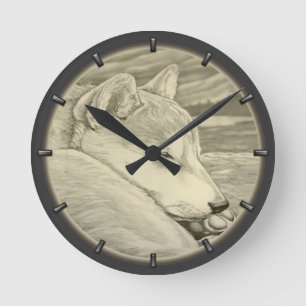 Shiba Inu Clock ger dekoration 柴 犬 礼 物 väggklocka