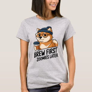 Shiba Inu Coffee Älskare Art T Shirt