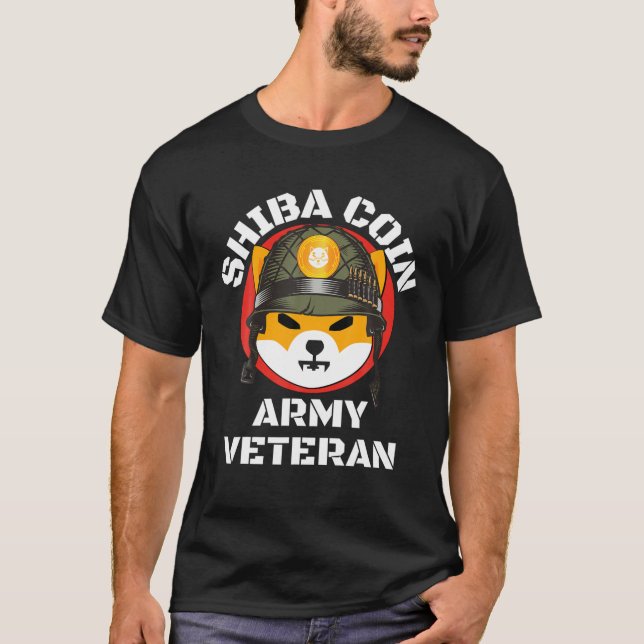 Shiba Inu Coin Army Crypto Veteran Meme $SHIB Hodl T Shirt (Framsida)
