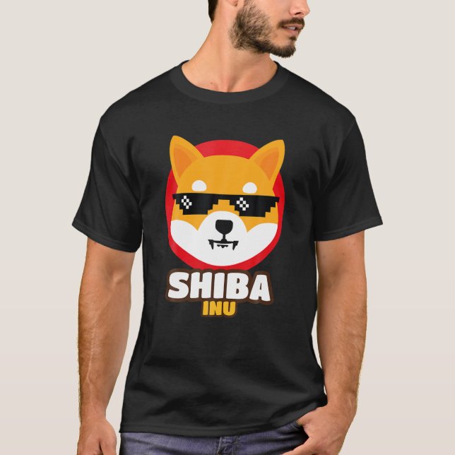 Shiba Inu Coin Crypto Token Cryptocurrency Wallet T Shirt (Framsida)