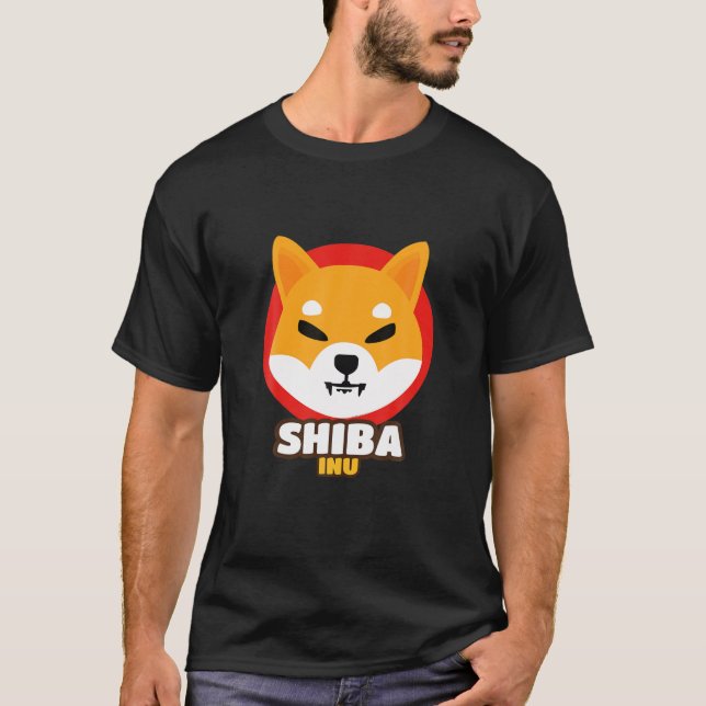 Shiba Inu Coin Crypto Token Cryptocurrency Wallet T Shirt (Framsida)