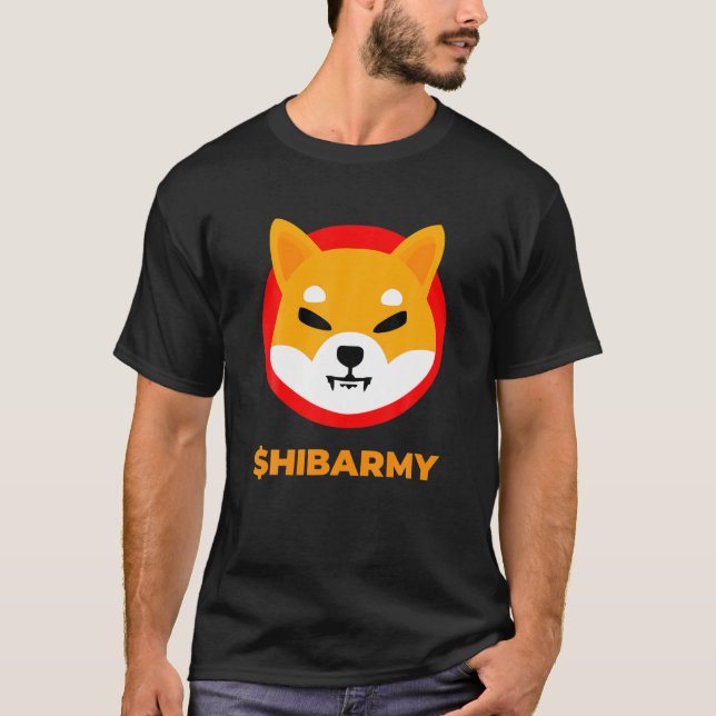 Shiba Inu Coin Crypto Token Cryptocurrency Wallet T Shirt (Framsida)