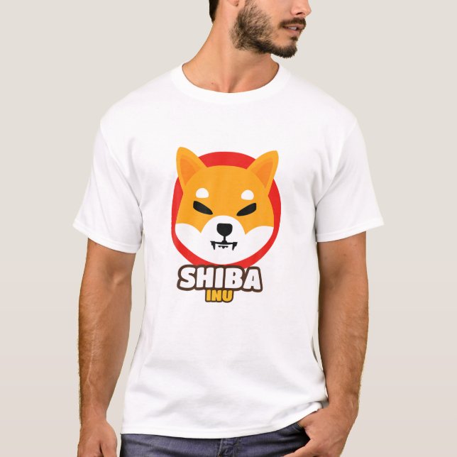 Shiba Inu Coin Crypto Token Cryptocurrency Wallet T Shirt (Framsida)