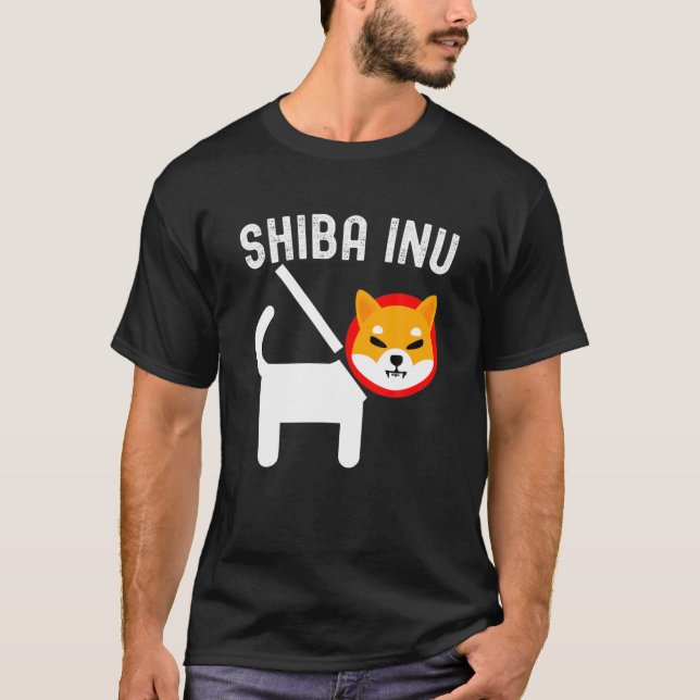 Shiba Inu Coin Crypto Token Cryptocurrency Wallet T Shirt (Framsida)