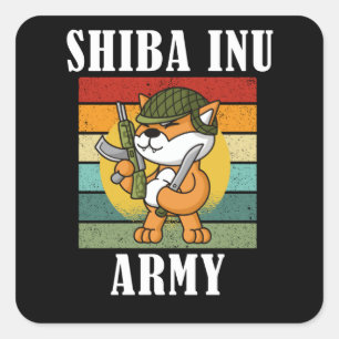 Shiba Inu Coin Shib Token Hodl till Måne Fyrkantigt Klistermärke
