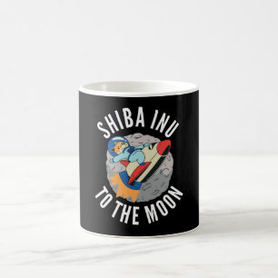 Shiba Inu Coin till Måne Rocket Hodl Kaffemugg