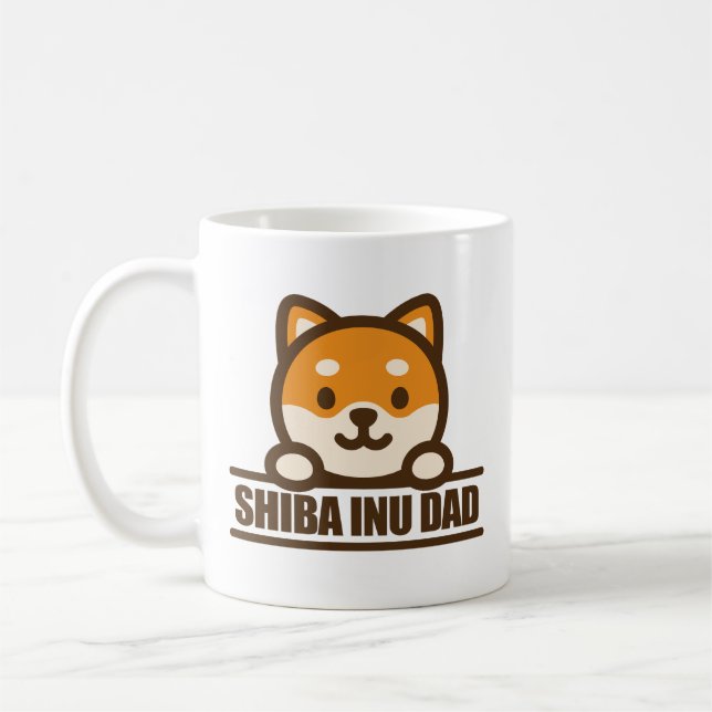 SHIBA INU DAD - Proud Shiba Inu Father Design Kaffemugg (Vänster)
