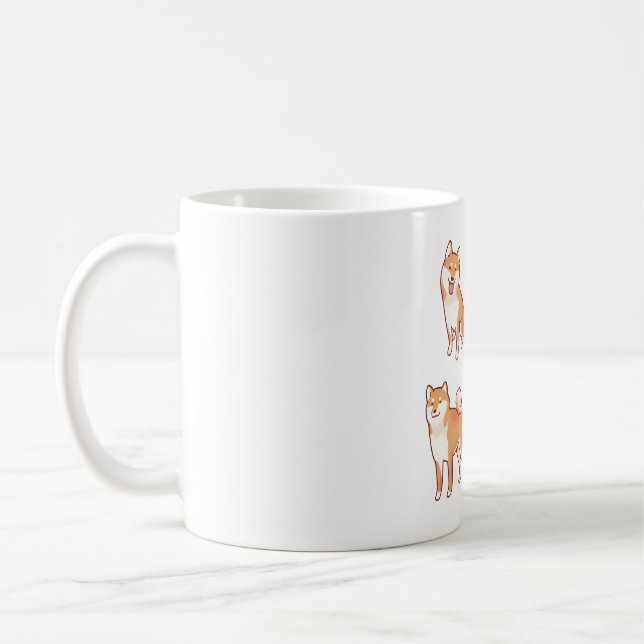 Shiba inu Delight � Cute Animal Art Kaffemugg (Vänster)