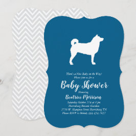 Shiba Inu Dog Baby Shower Boy Blue Inbjudningar