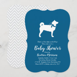 Shiba Inu Dog Baby Shower Boy Blue Inbjudningar