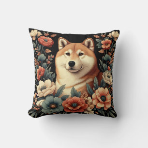 Shiba Inu Dog Pillow William Morris Kudde