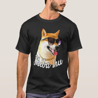 Shiba Inu Doge with Sunglass and chain - Lycklig P T Shirt