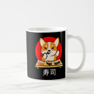 Shiba Inu eats Sushi Kawaii Neko Gift Anime Kaffemugg