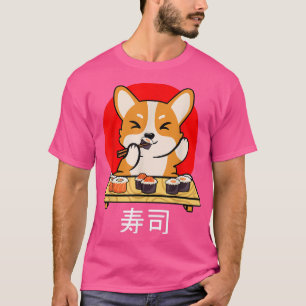 Shiba Inu eats Sushi Kawaii Neko Gift Anime T Shirt