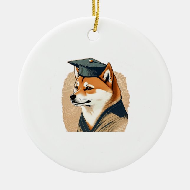 Shiba Inu examen  Julgransprydnad Keramik (Framsidan)