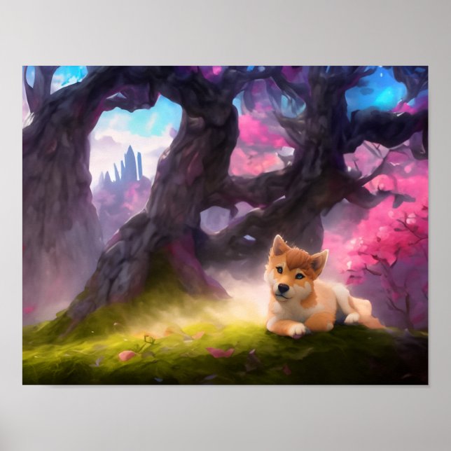 Shiba Inu Fantasy Anime Poster (Framsidan)