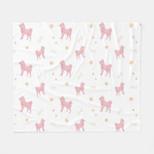 Shiba Inu-filtdyna – Minimalistisk Pastellrosa Pre Fleecefilt