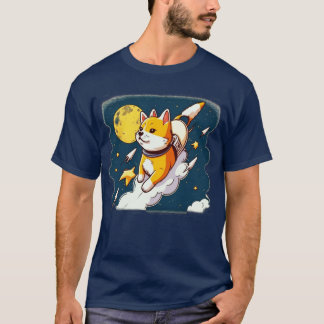 shiba inu flyger in i rymden med en raketer10 t shirt
