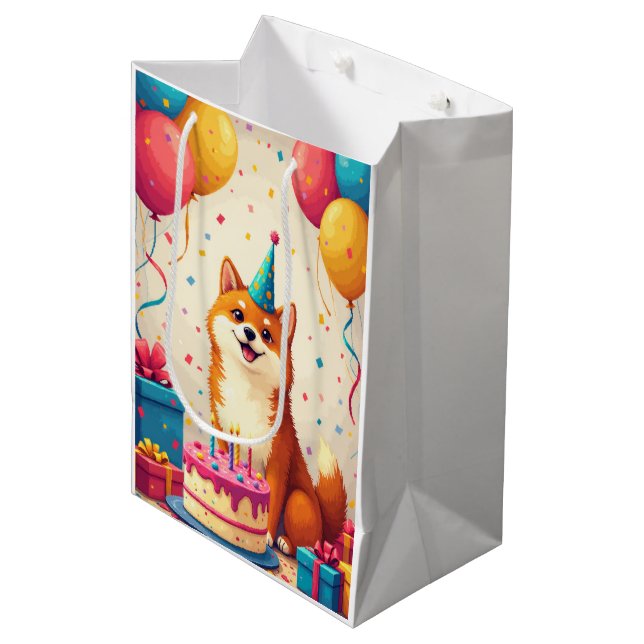 Shiba Inu Födelsedagsfirande (Framsidan Vinklad)