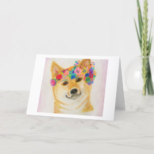 Shiba Inu Girl Card<Blank Inside> Meddelande