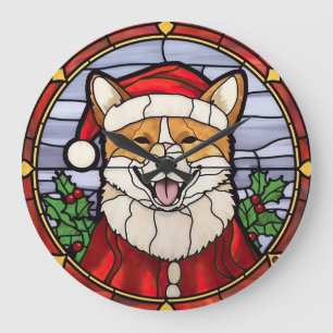Shiba Inu Glas-i-glas Jul Stor Klocka