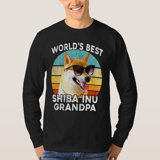 Shiba Inu Grandpa Worlds Best Shiba Grandpa Hund e T Shirt (Framsida)