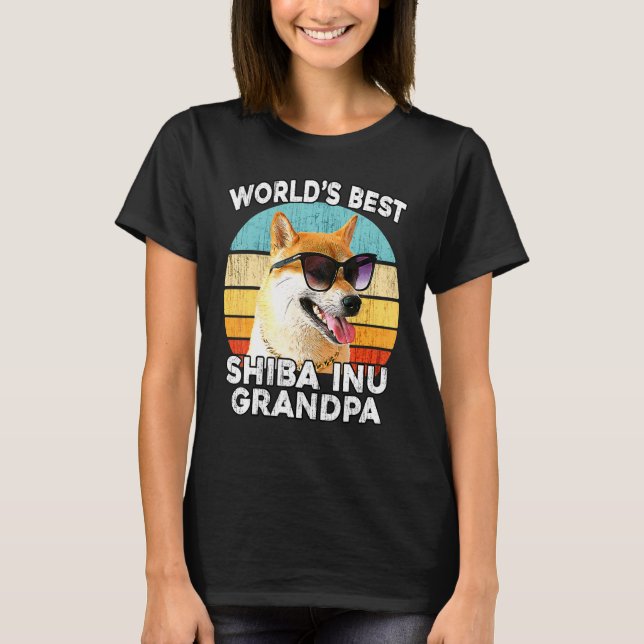 Shiba Inu Grandpa Worlds Best Shiba Grandpa Hund e T Shirt (Framsida)