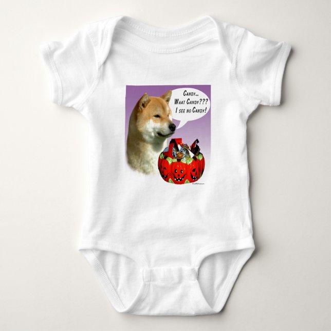Shiba Inu Halloween Candy T-shirt (Framsida)