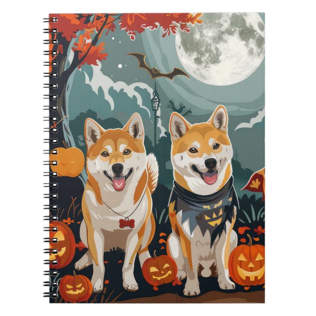 Shiba Inu Halloween Kuslig Anteckningsbok (Framsidan)