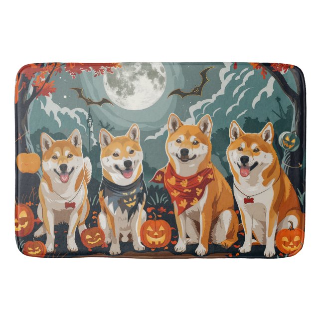 Shiba Inu Halloween Kuslig Badrumsmatta (Framsidan)