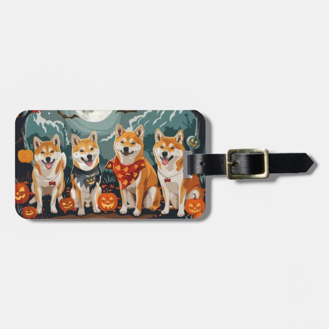 Shiba Inu Halloween Kuslig Bagagebricka (Horisontell Framsida)