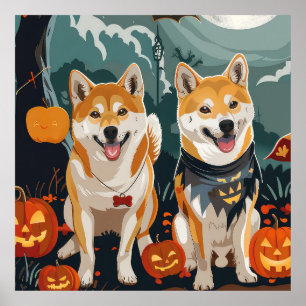 Shiba Inu Halloween Kuslig Poster