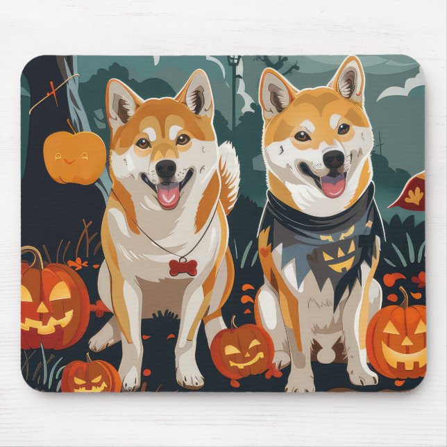 Shiba Inu Halloween Spooky Musmatta (Framsidan)