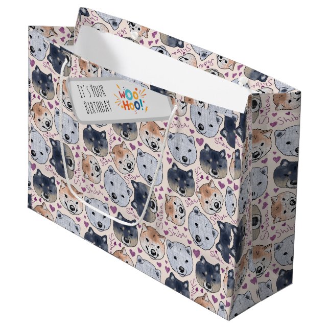 Shiba Inu Hand Drawn Tecknad Head (Framsidan Vinklad)