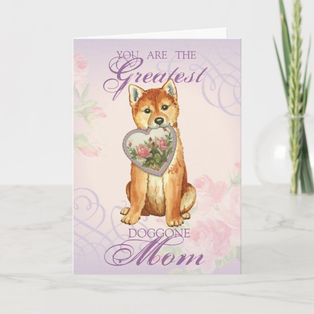 Shiba Inu Heart Mamma Kort (Framsida)