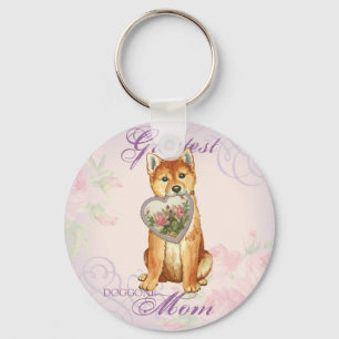 Shiba Inu Heart Mamma Nyckelring