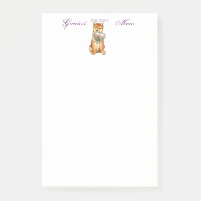 Shiba Inu Heart Mamma Post-it Block (Framsida)