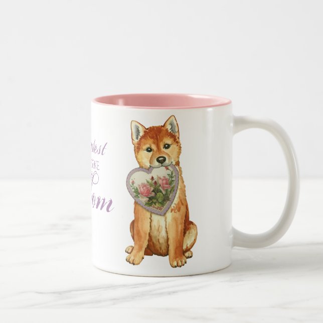 Shiba Inu Heart Mamma Två-Tonad Mugg (Höger)