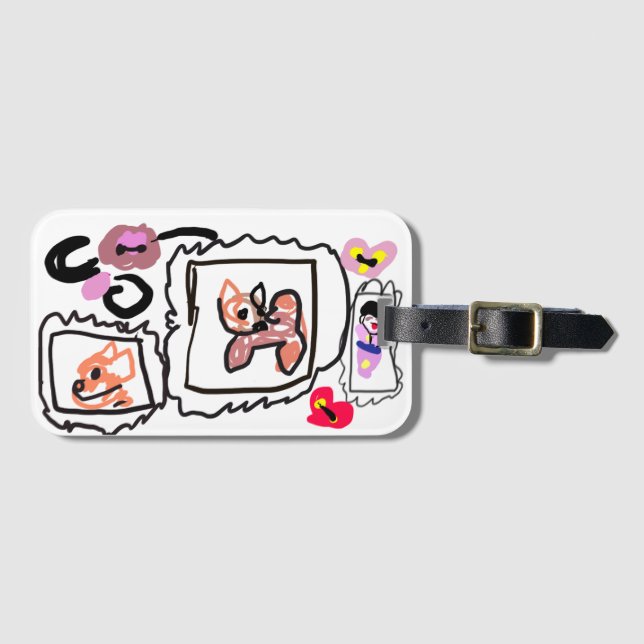 Shiba Inu hearts Bagagebricka (Framsida horisontal)