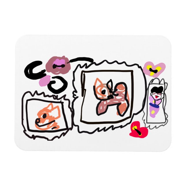 Shiba Inu hearts Magnet (Horisontell)