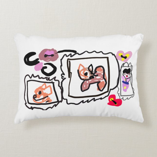 Shiba Inu hearts Prydnadskudde (Framsidan)