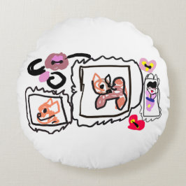 Shiba Inu hearts Rund Kudde